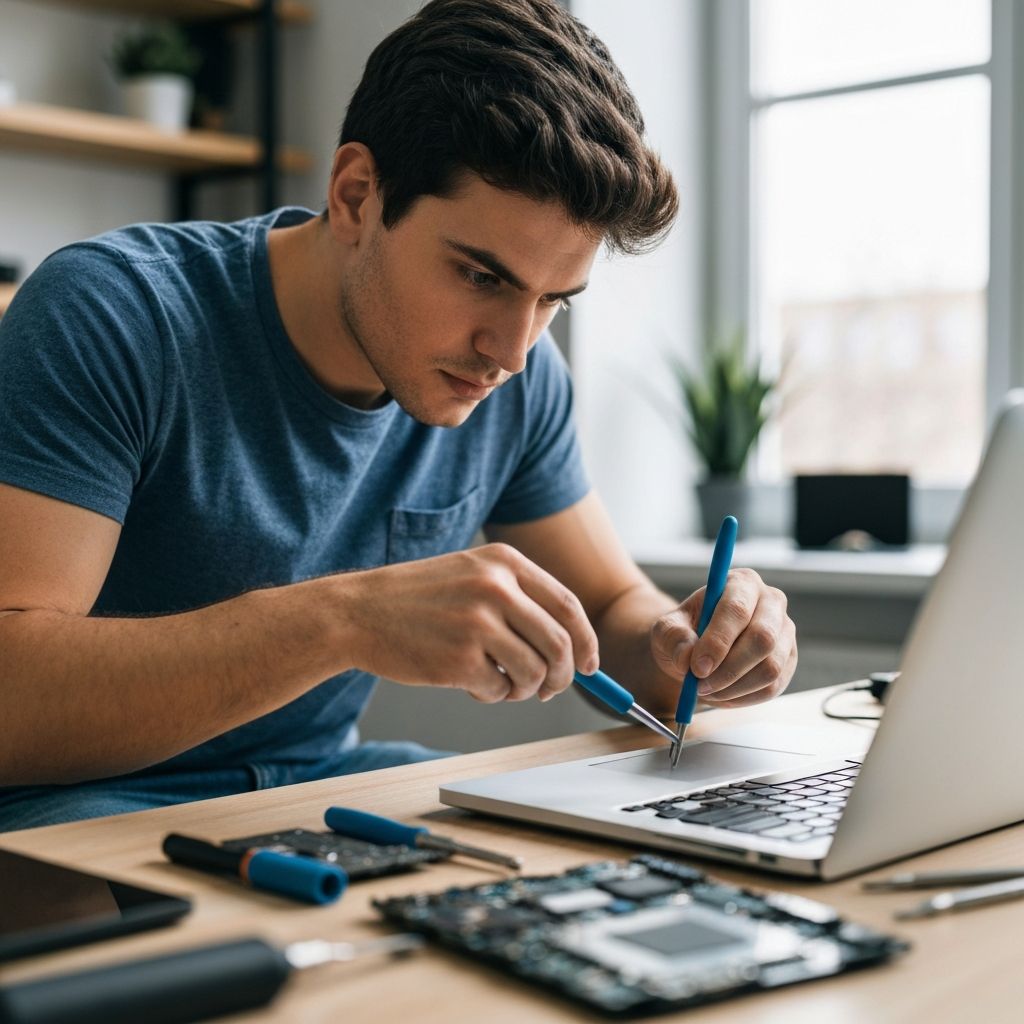 Professional computer repair technician fixing laptop in Ahmedabad - TrustTech expert service